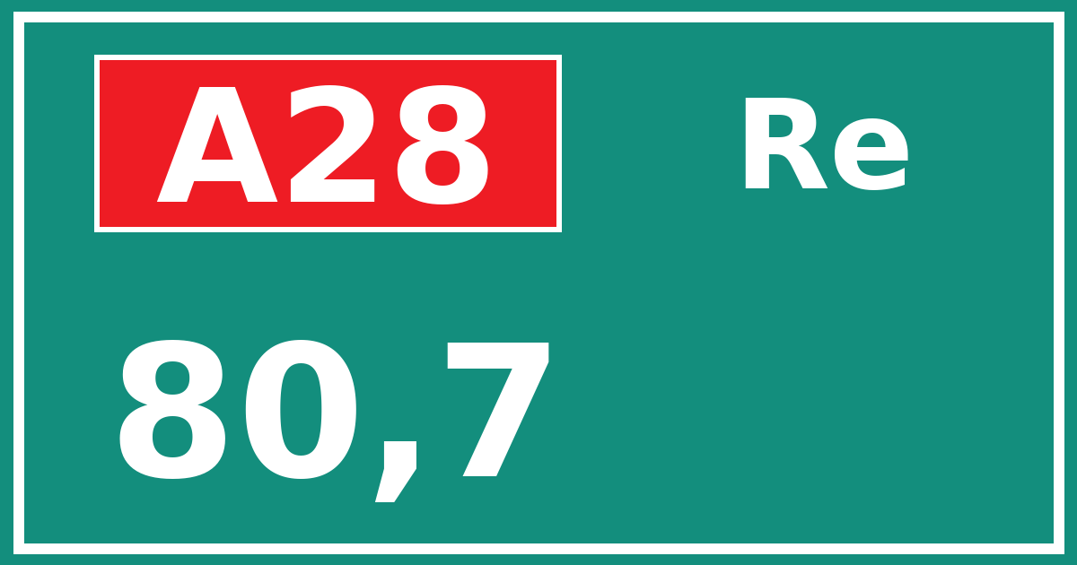 Hectometerbord A28 80,7 zijde Re
