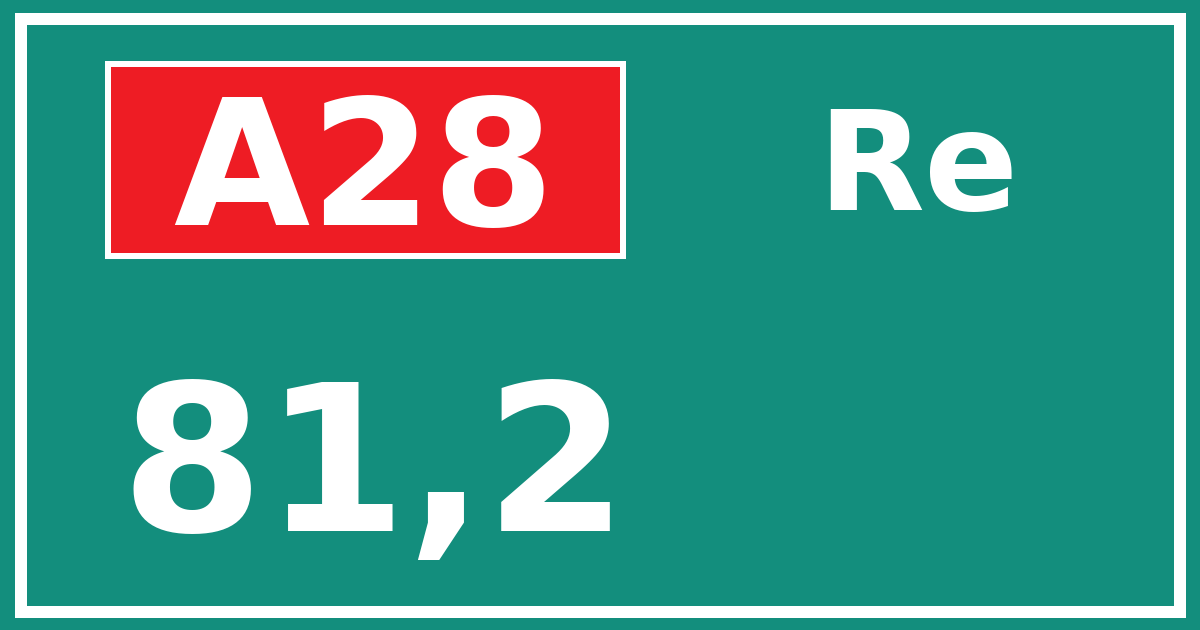Hectometerbord A28 81,2 zijde Re