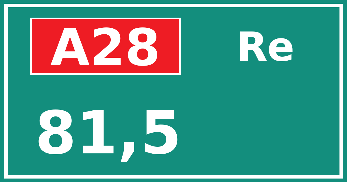 Hectometerbord A28 81,5 zijde Re