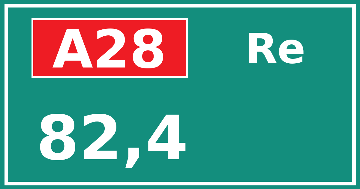 Hectometerbord A28 82,4 zijde Re