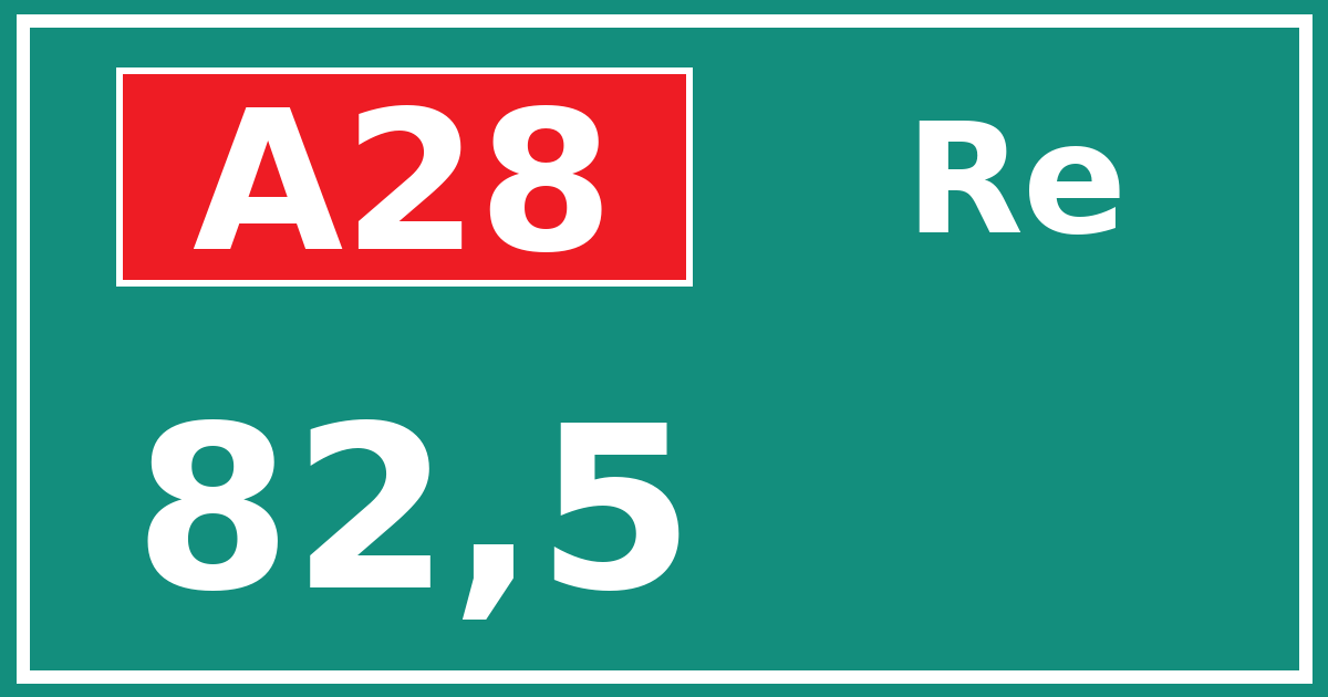 Hectometerbord A28 82,5 zijde Re