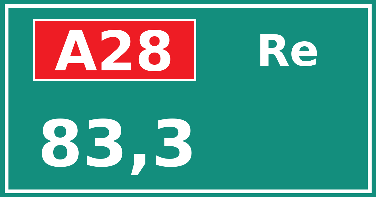 Hectometerbord A28 83,3 zijde Re