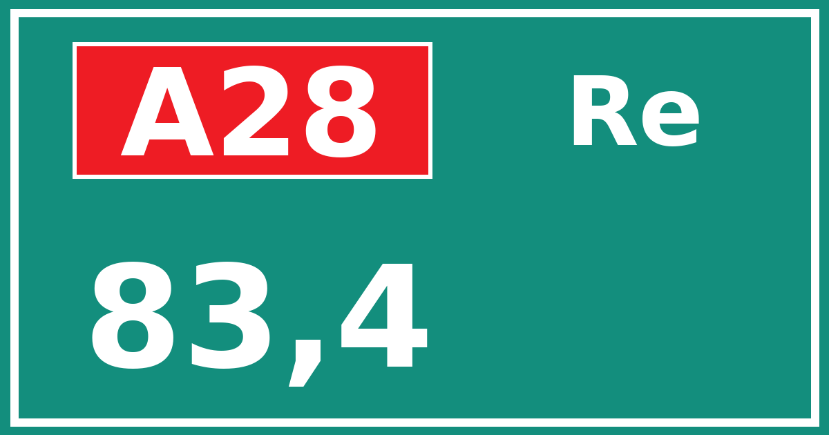 Hectometerbord A28 83,4 zijde Re
