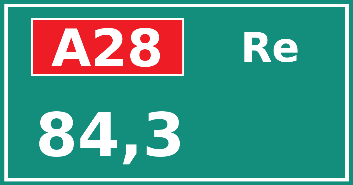 Hectometerbord A28 84,3 zijde Re