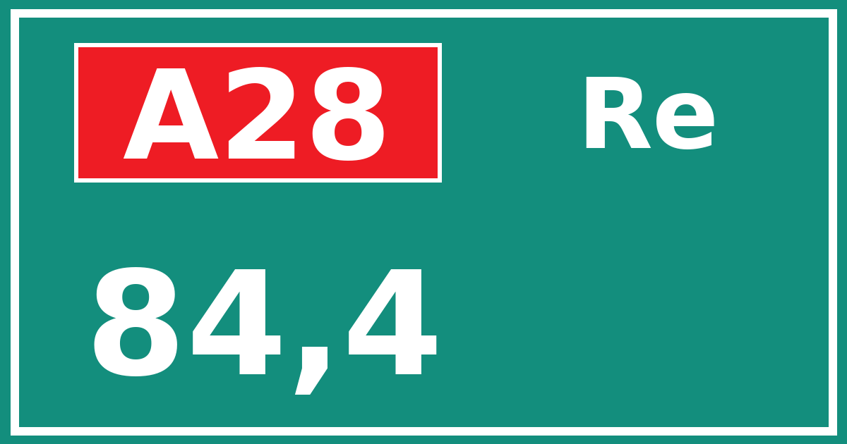 Hectometerbord A28 84,4 zijde Re