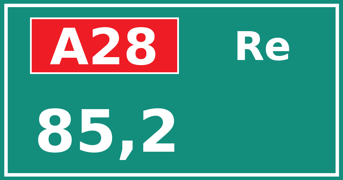 Hectometerbord A28 85,2 zijde Re