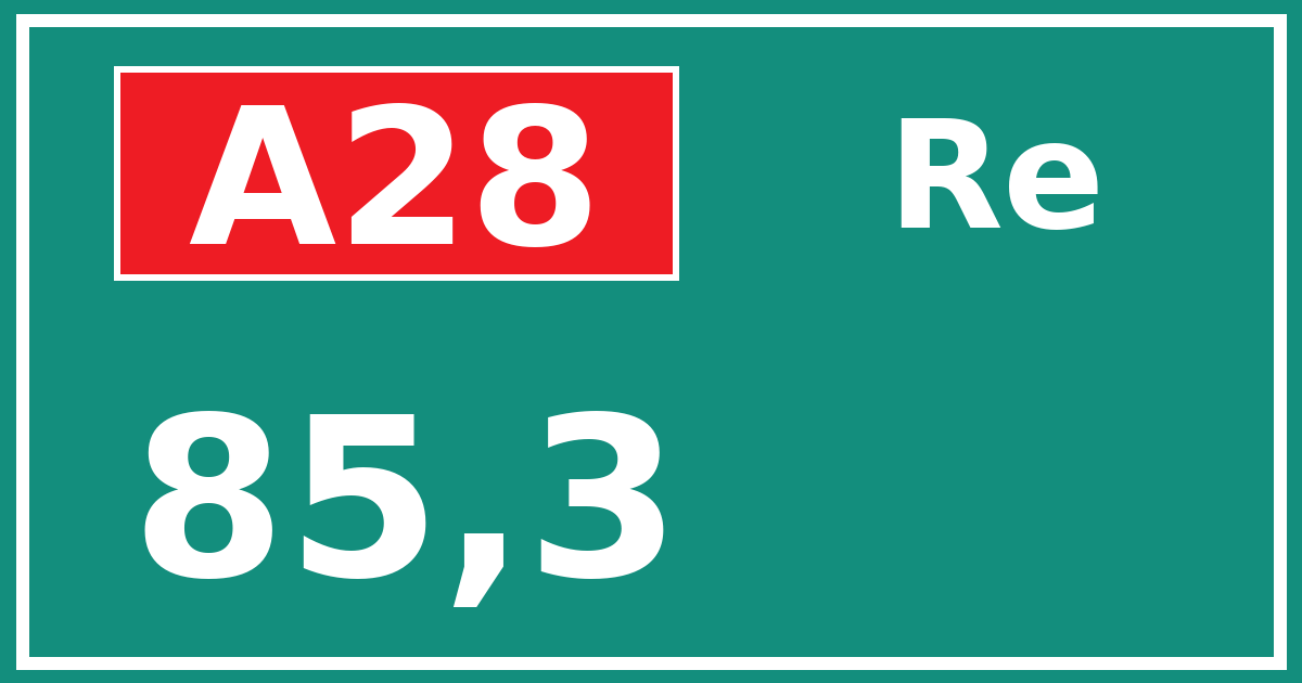 Hectometerbord A28 85,3 zijde Re