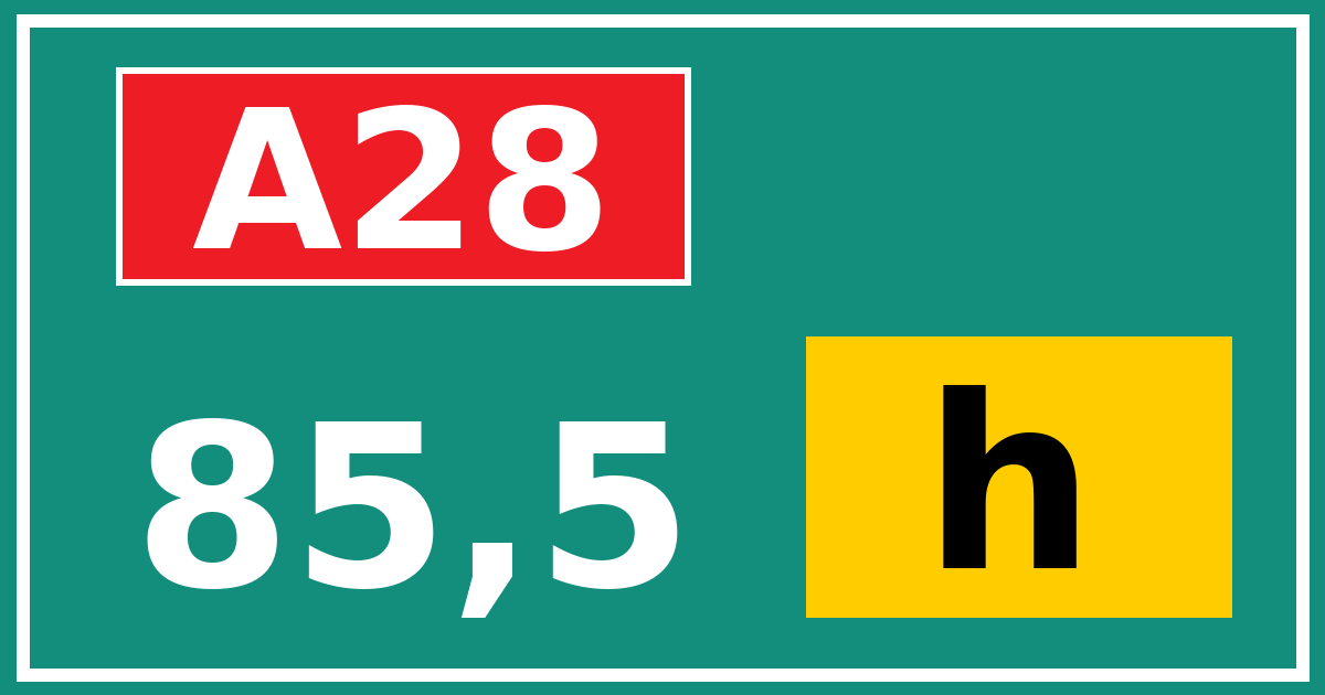 Hectometerbord A28 85,5 letter h