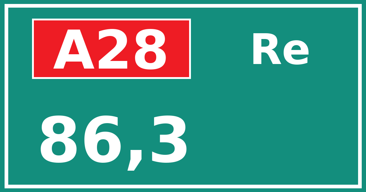Hectometerbord A28 86,3 zijde Re