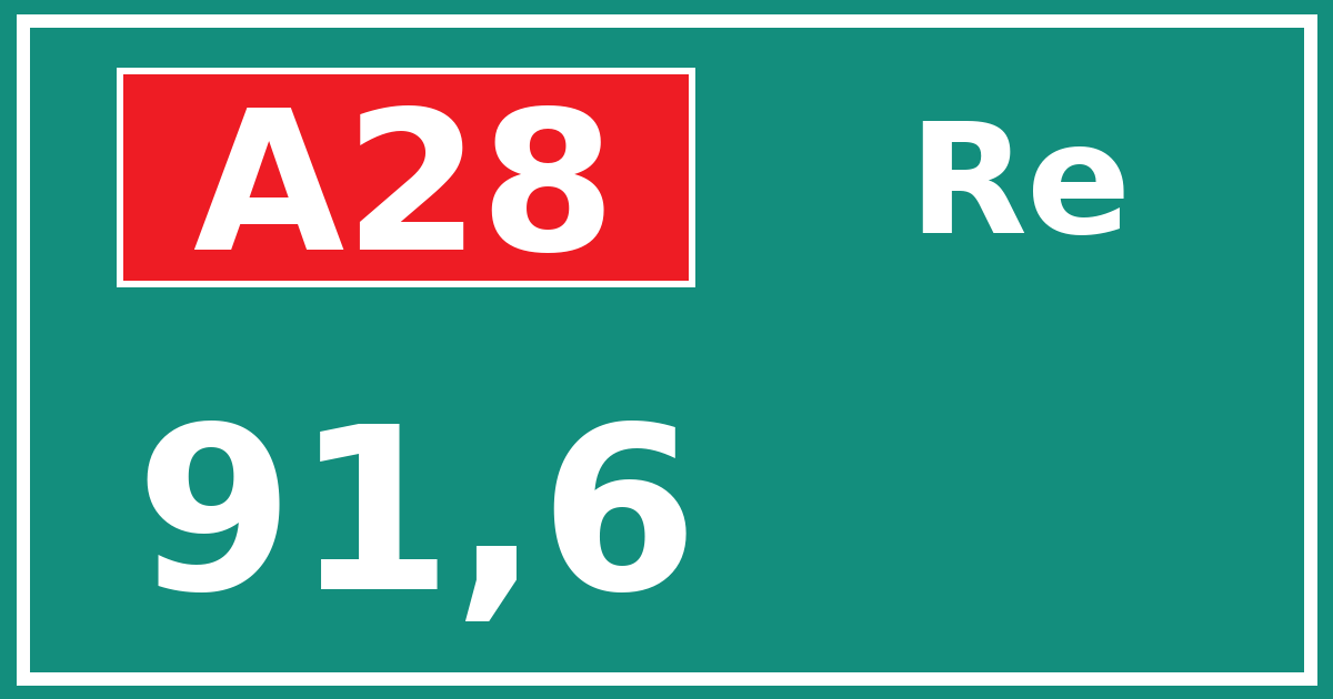 Hectometerbord A28 91,6 zijde Re
