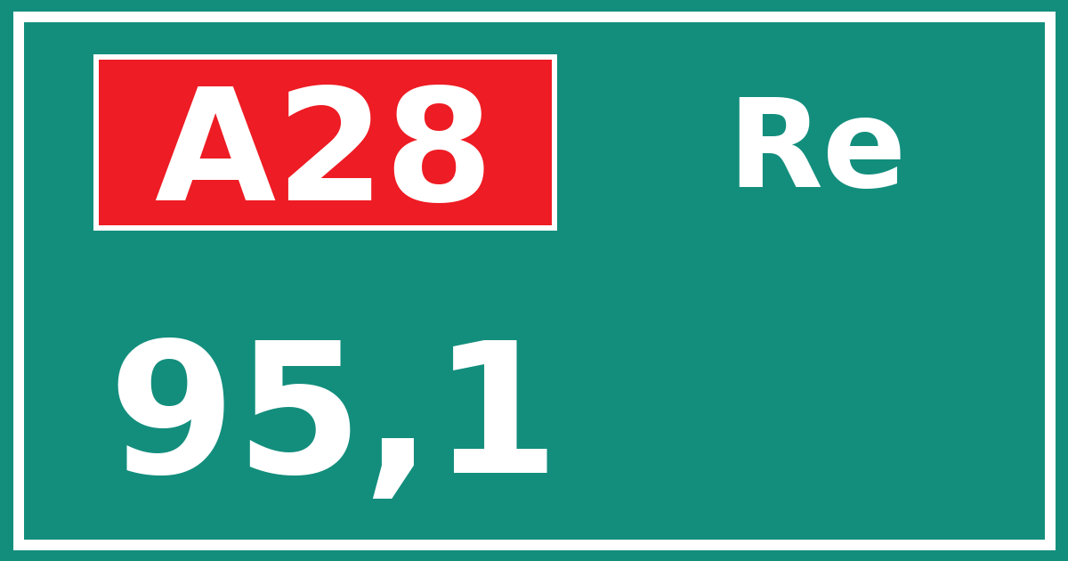 Hectometerbord A28 95,1 zijde Re