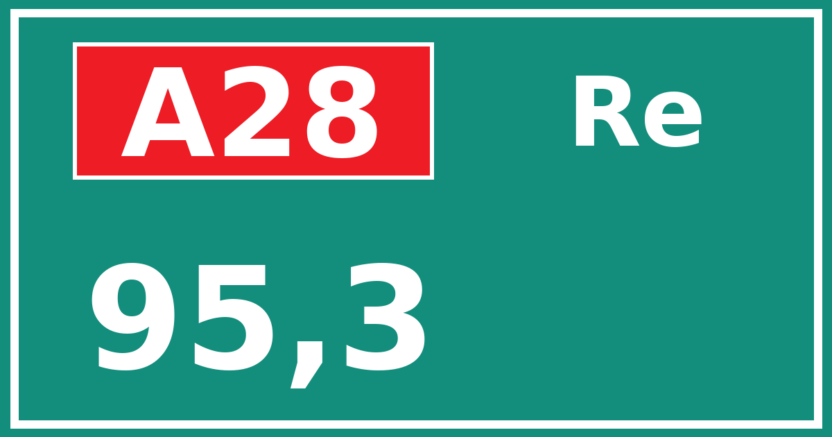 Hectometerbord A28 95,3 zijde Re