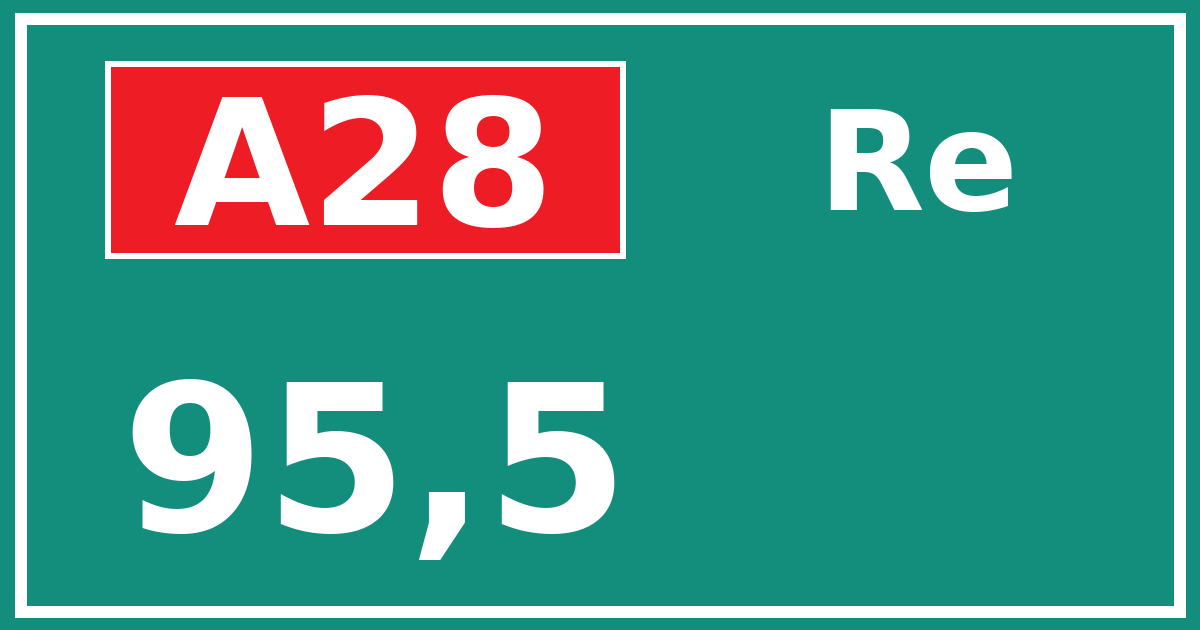 Hectometerbord A28 95,5 zijde Re