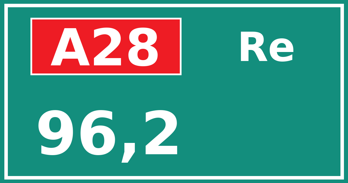 Hectometerbord A28 96,2 zijde Re