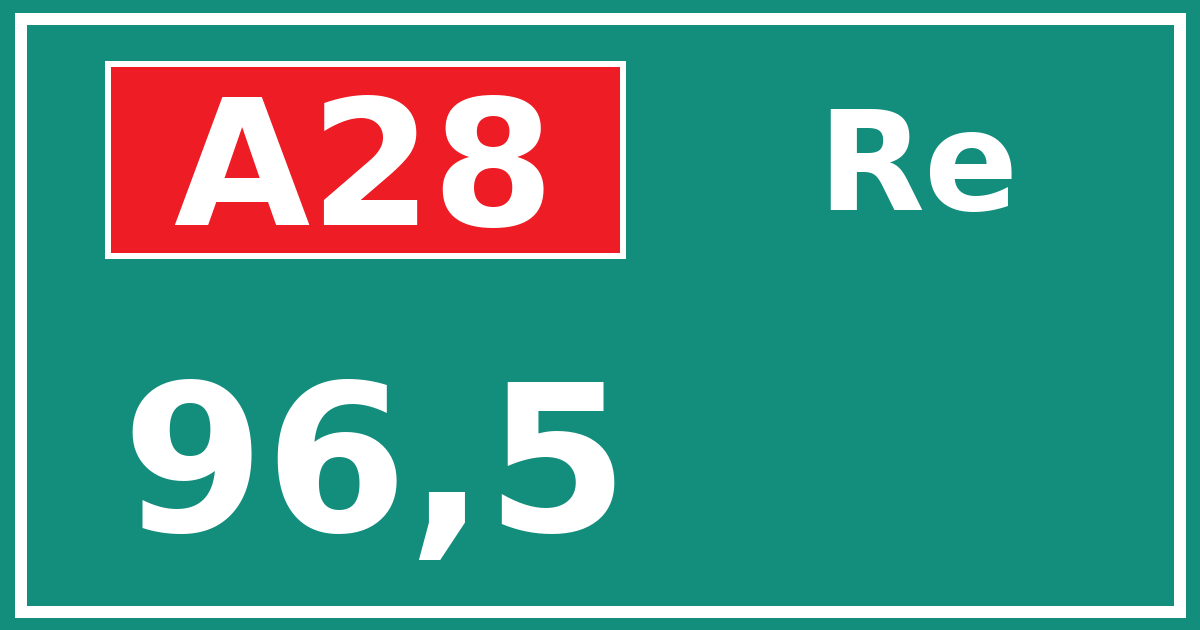 Hectometerbord A28 96,5 zijde Re