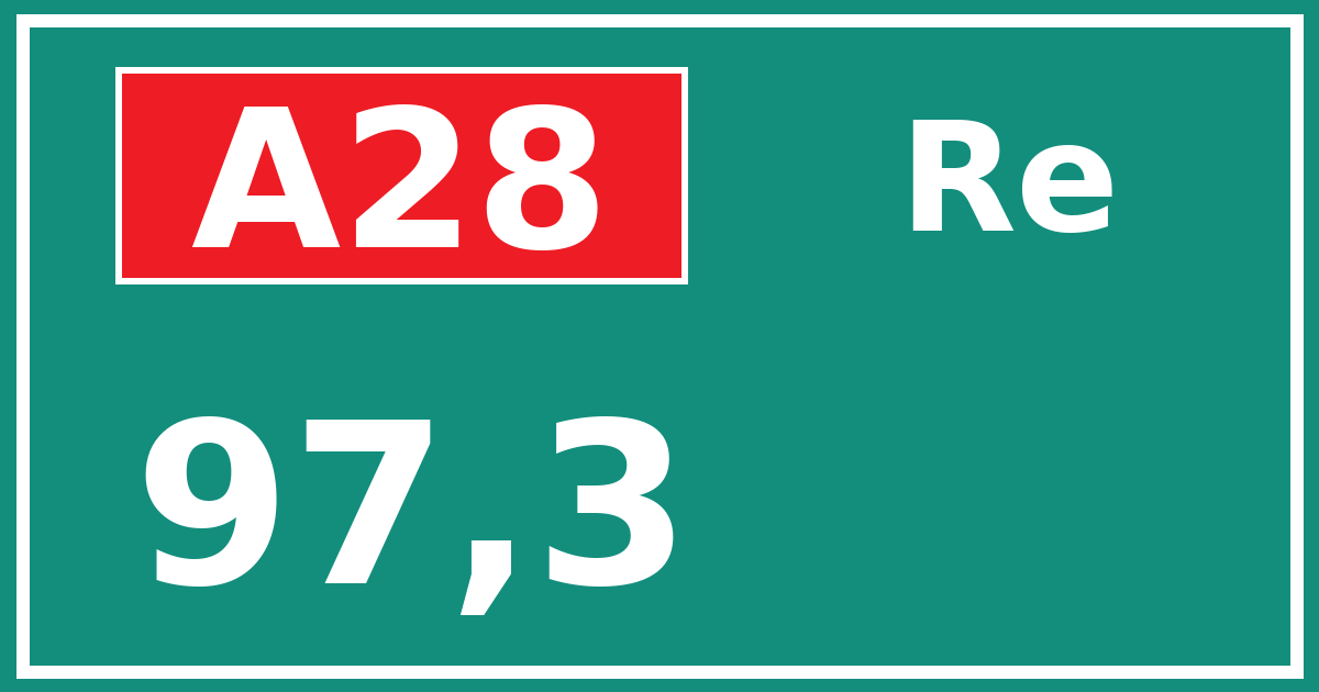 Hectometerbord A28 97,3 zijde Re