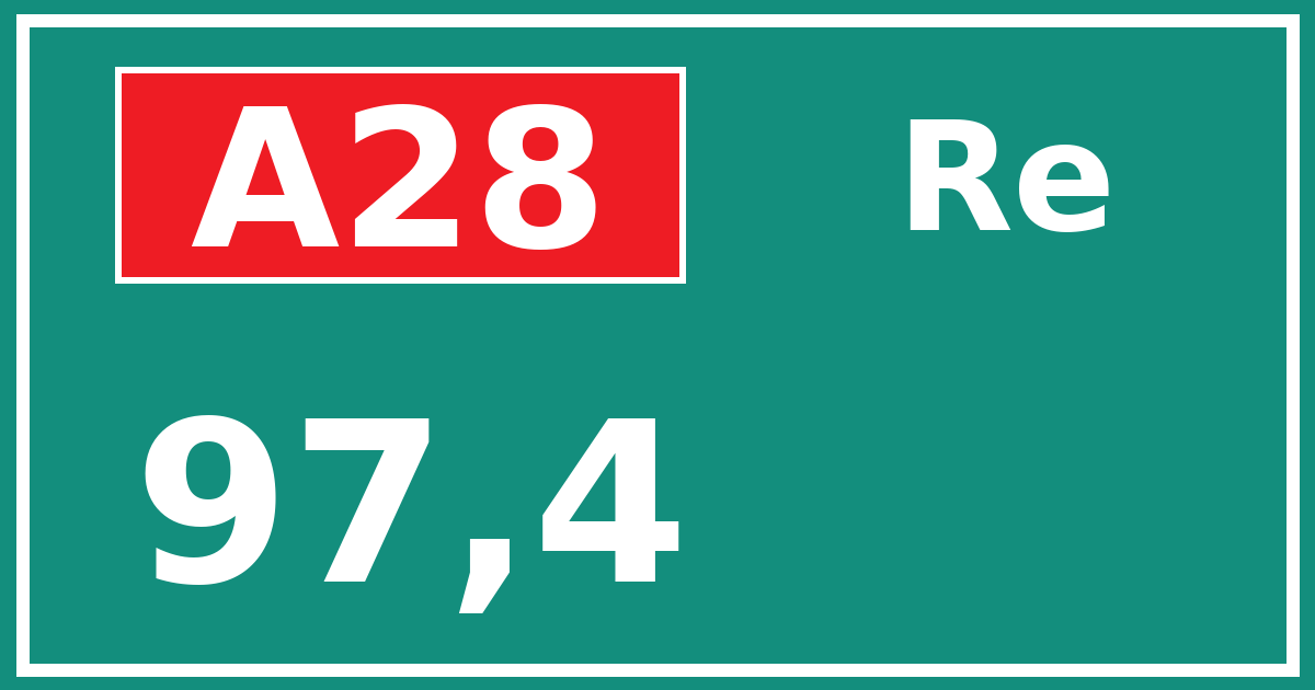 Hectometerbord A28 97,4 zijde Re