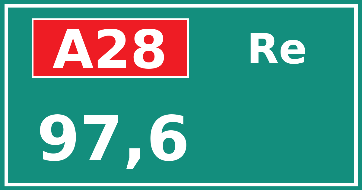 Hectometerbord A28 97,6 zijde Re