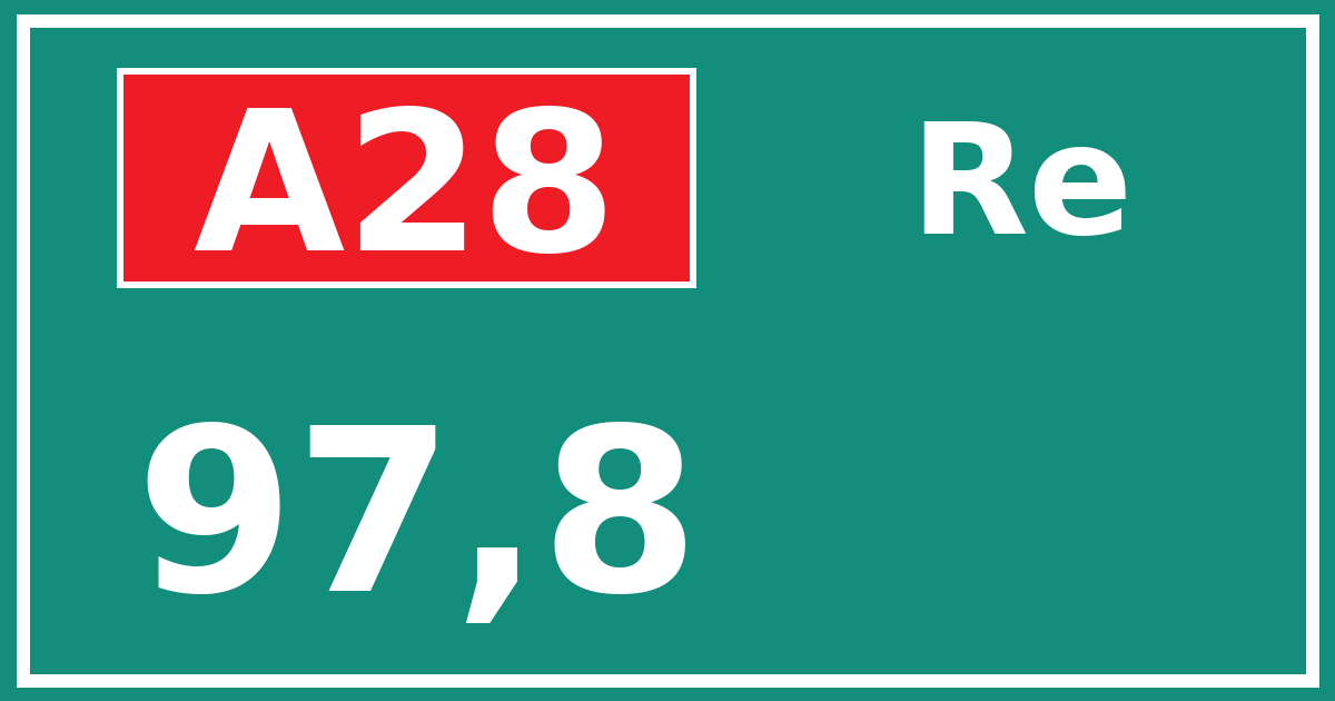 Hectometerbord A28 97,8 zijde Re