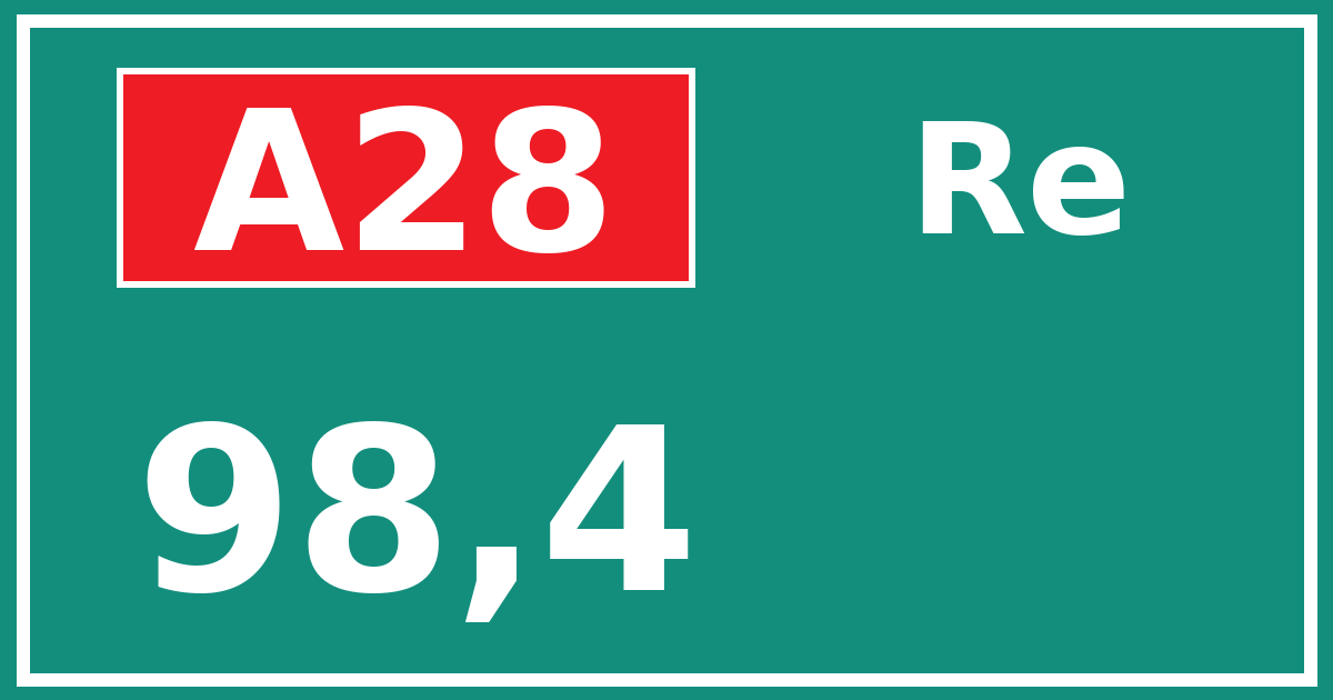 Hectometerbord A28 98,4 zijde Re