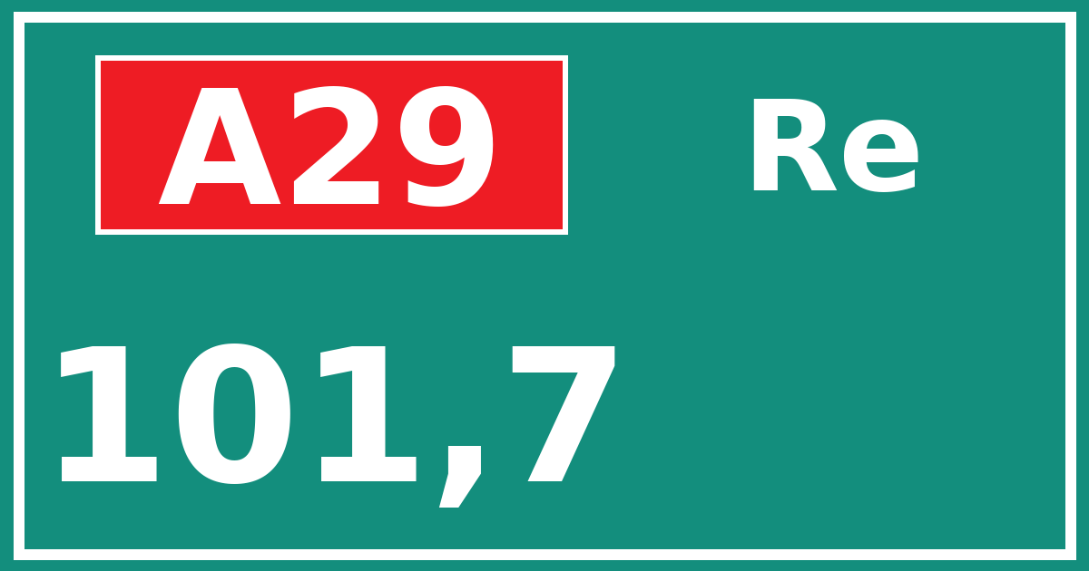 Hectometerbord A29 101,7 zijde Re