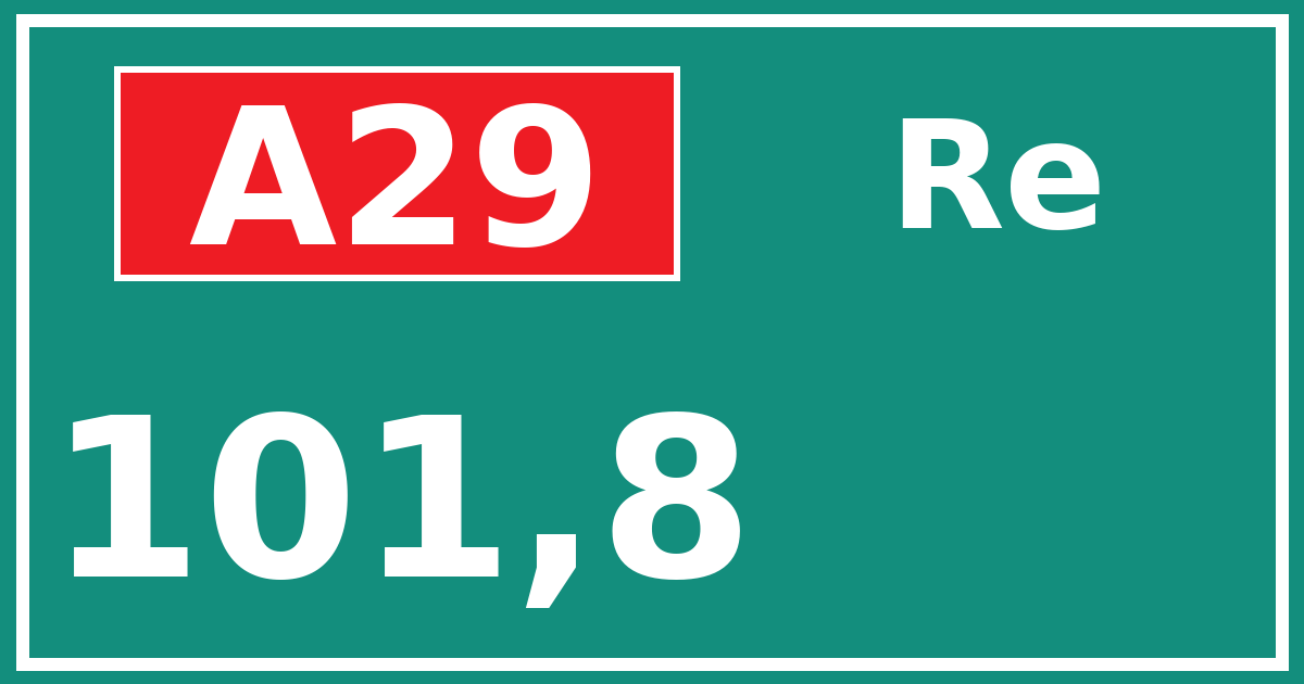 Hectometerbord A29 101,8 zijde Re