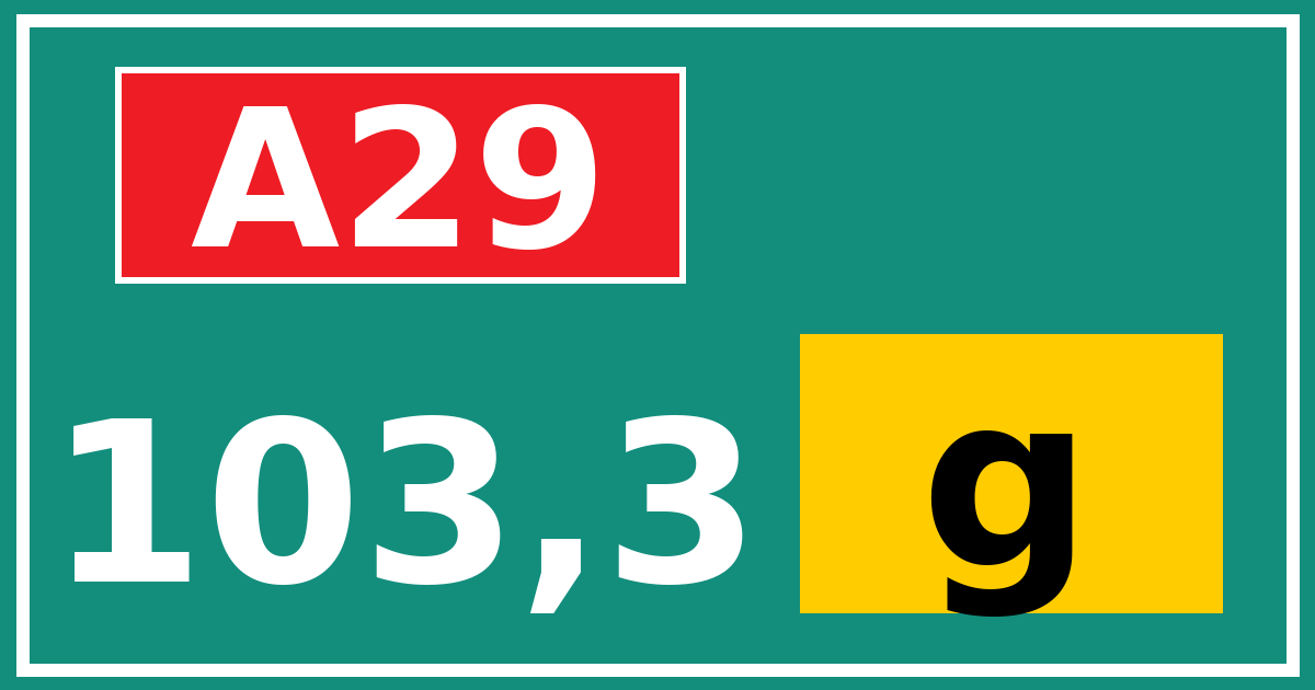 Hectometerbord A29 103,3 letter g