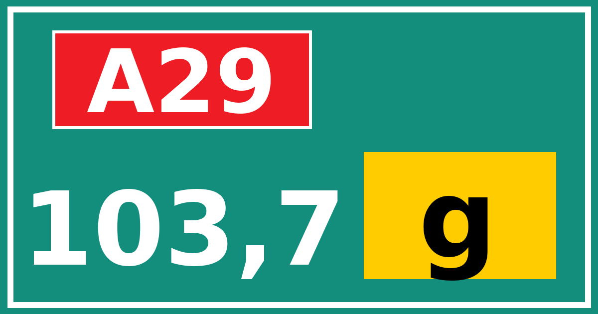 Hectometerbord A29 103,7 letter g