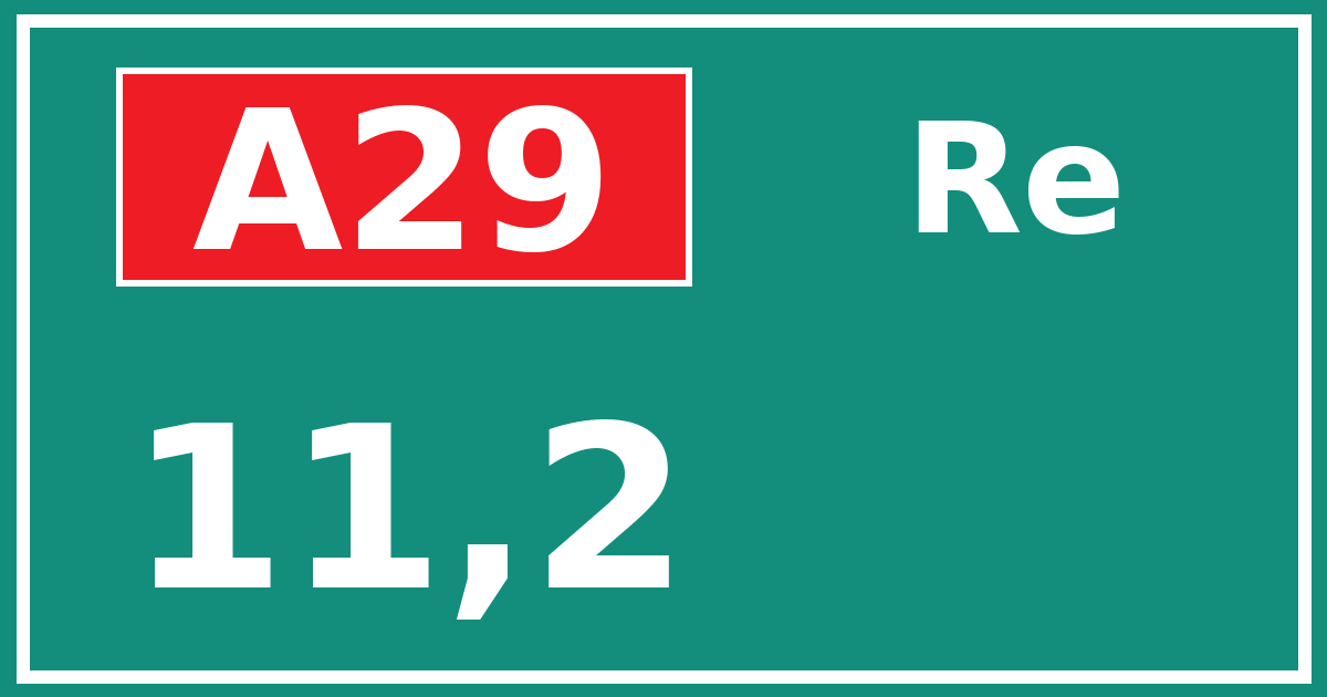 Hectometerbord A29 11,2 zijde Re