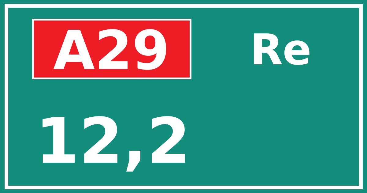 Hectometerbord A29 12,2 zijde Re