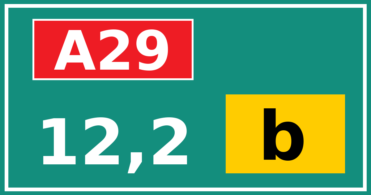 Hectometerbord A29 12,2 letter b