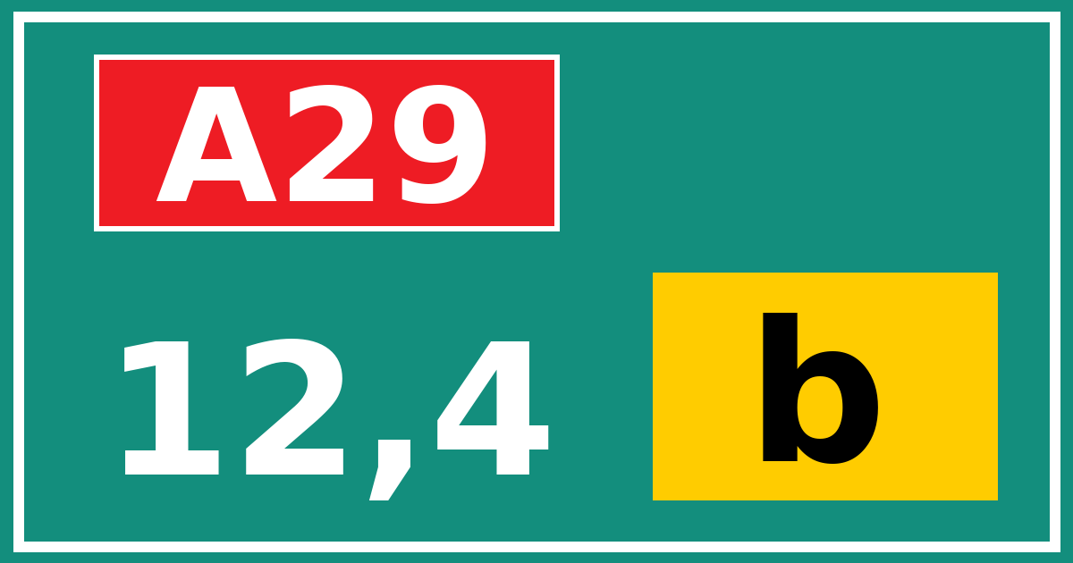 Hectometerbord A29 12,4 letter b