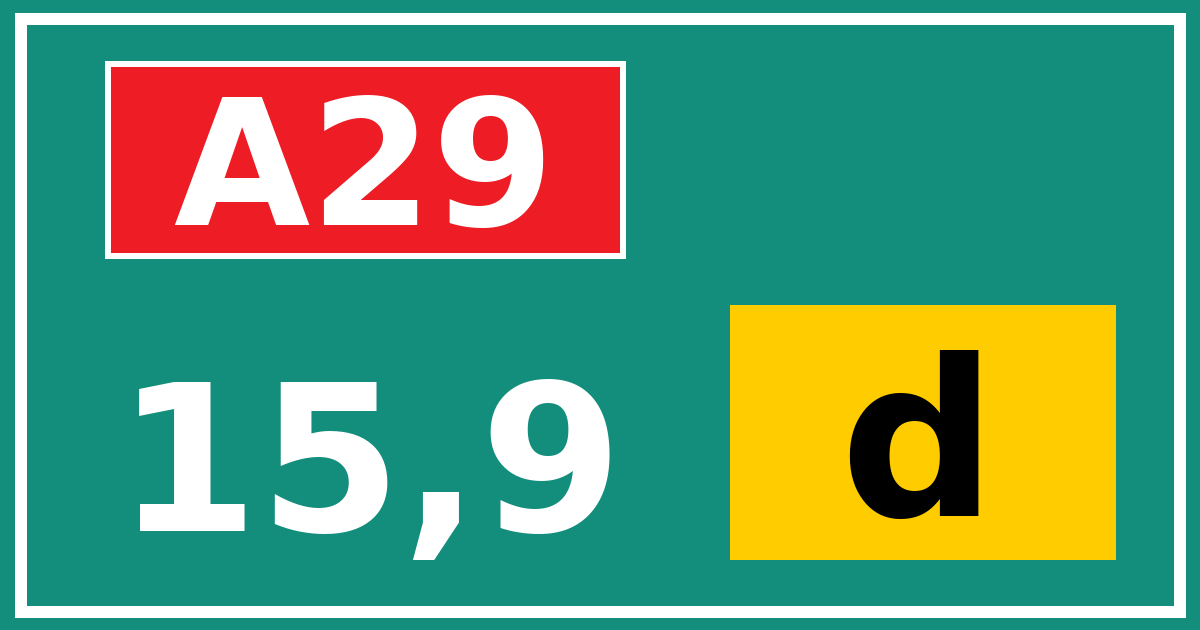 Hectometerbord A29 15,9 letter d