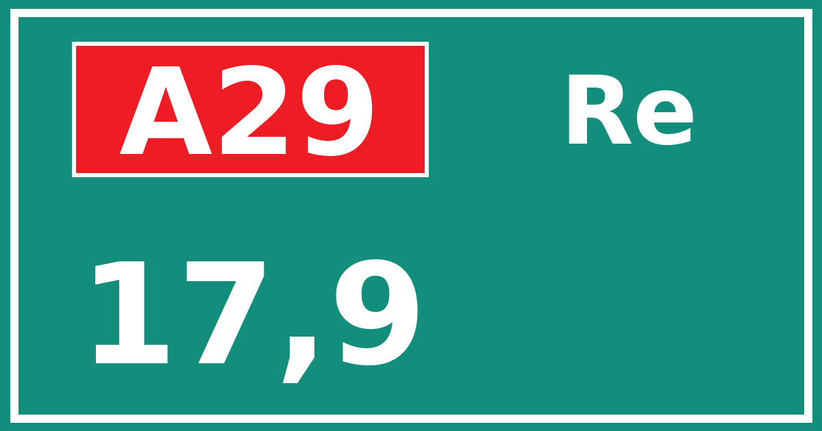 Hectometerbord A29 17,9 zijde Re