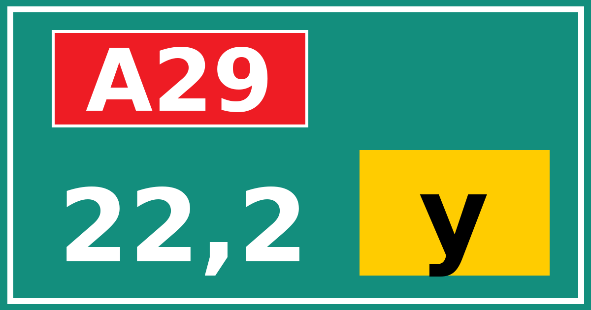 Hectometerbord A29 22,2 letter y