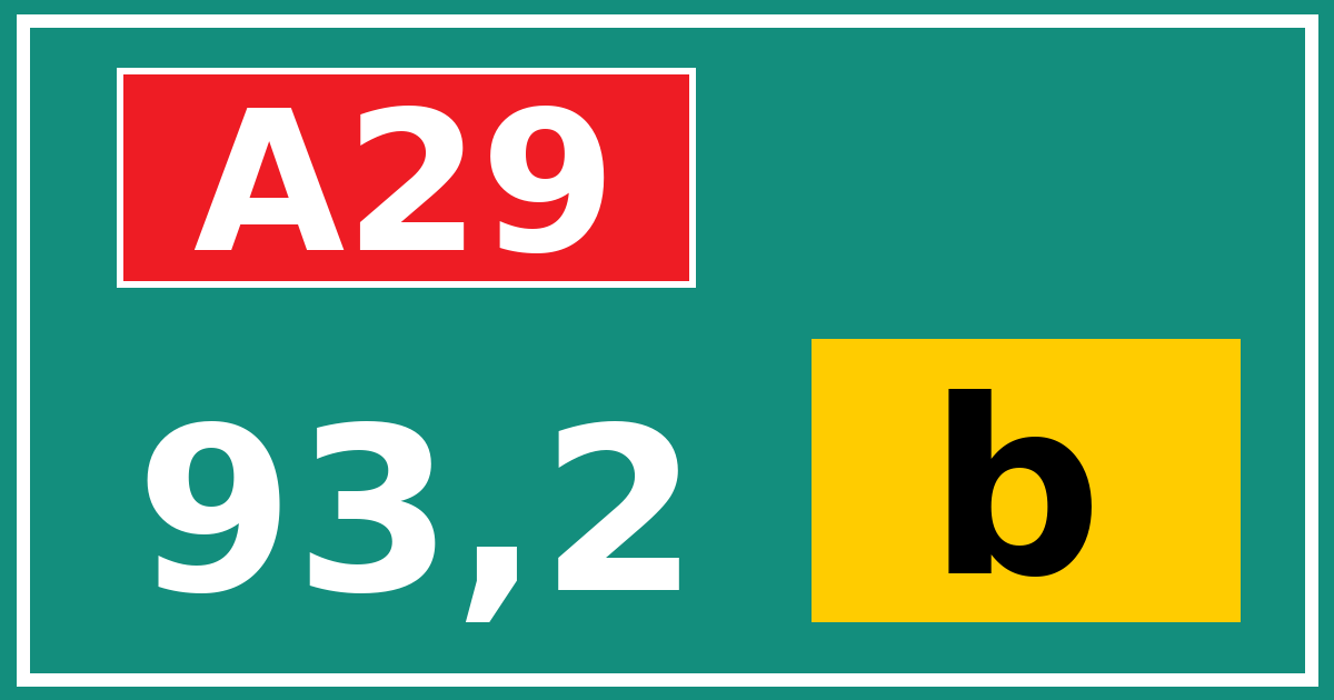 Hectometerbord A29 93,2 letter b