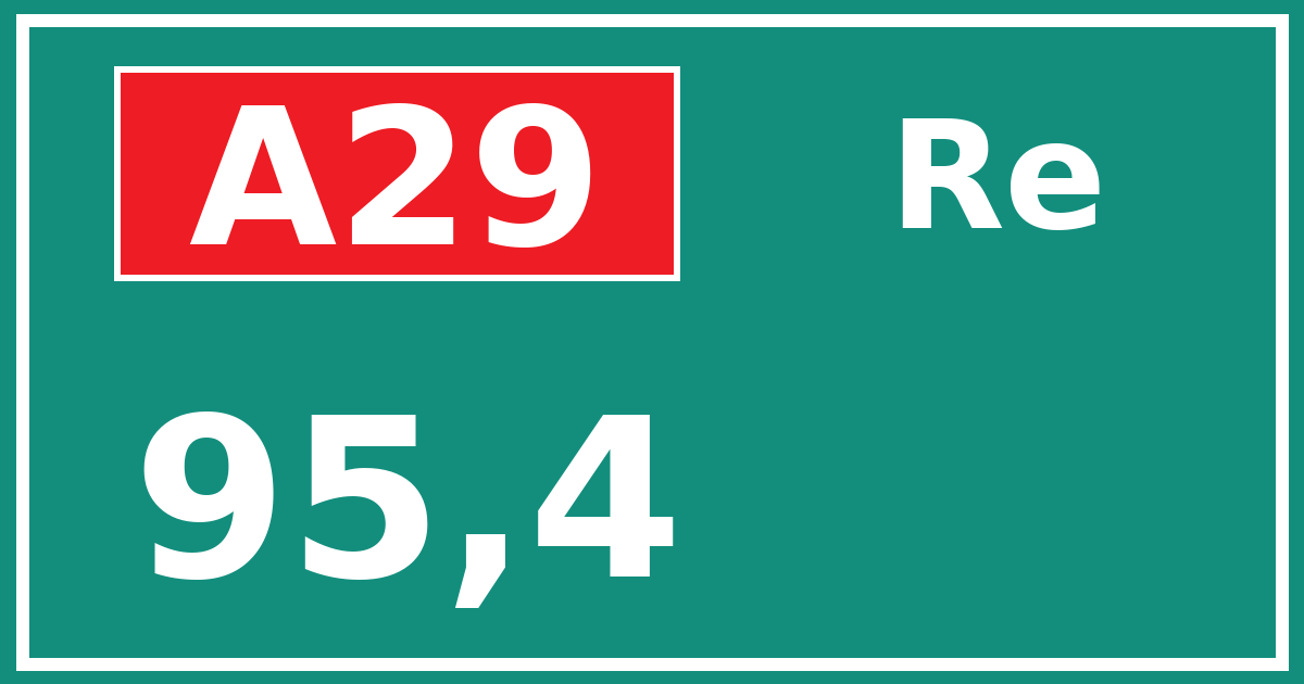 Hectometerbord A29 95,4 zijde Re
