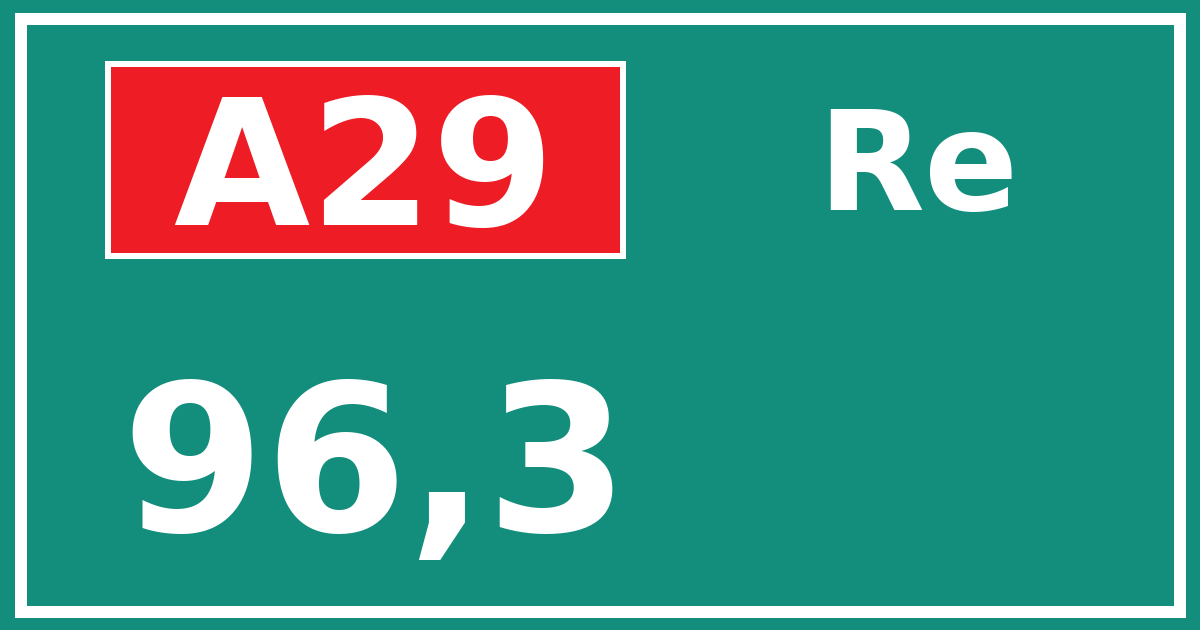 Hectometerbord A29 96,3 zijde Re