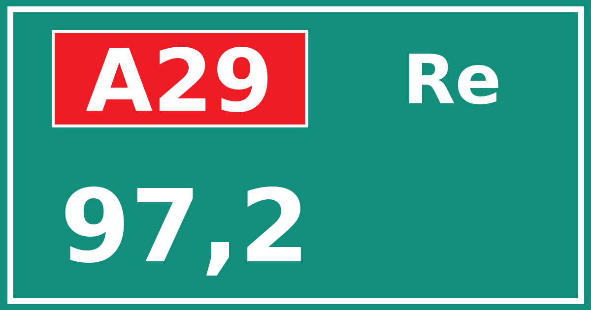 Hectometerbord A29 97,2 zijde Re
