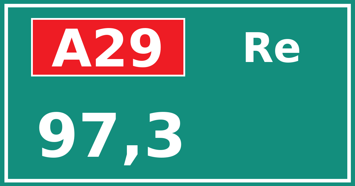 Hectometerbord A29 97,3 zijde Re