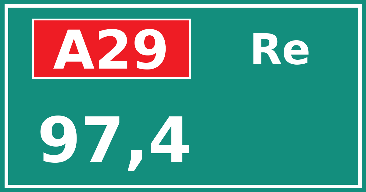 Hectometerbord A29 97,4 zijde Re