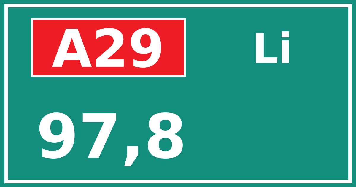 Hectometerbord A29 97,8 zijde Li