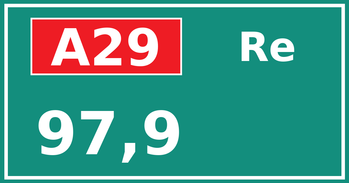 Hectometerbord A29 97,9 zijde Re