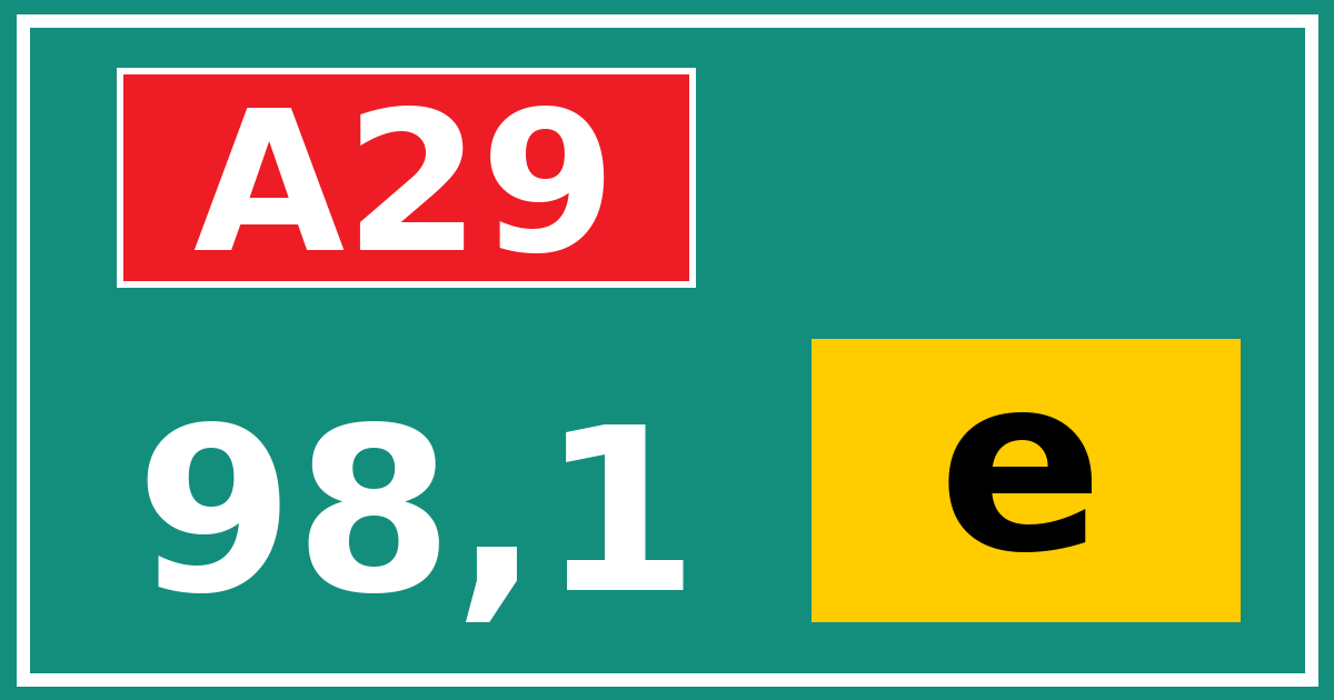 Hectometerbord A29 98,1 letter e