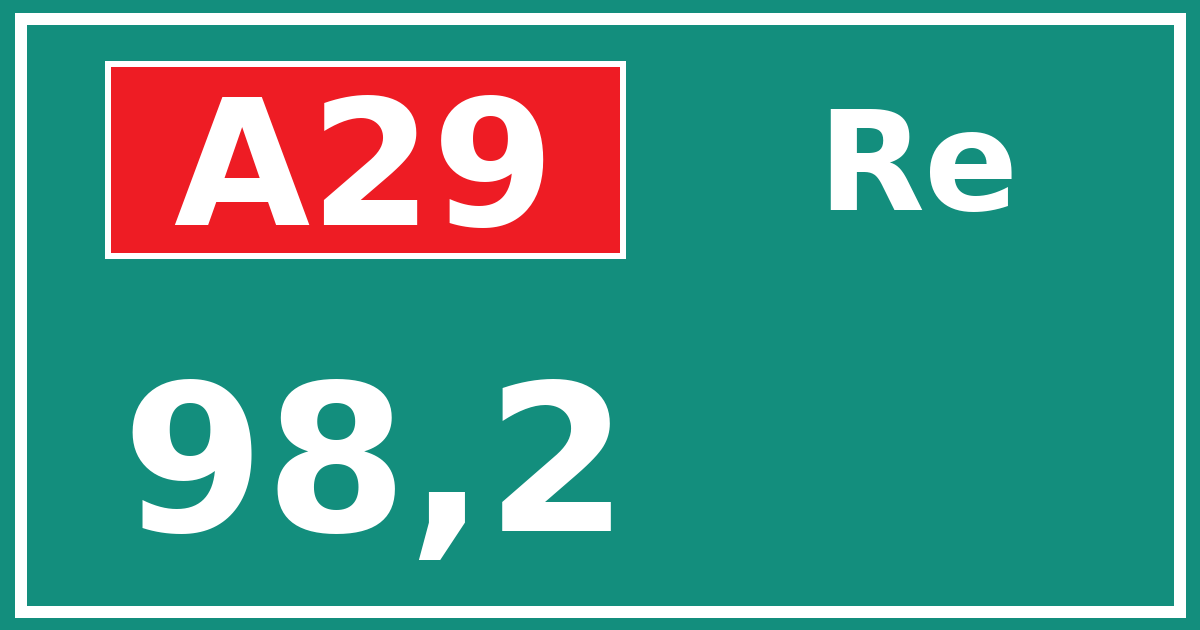 Hectometerbord A29 98,2 zijde Re