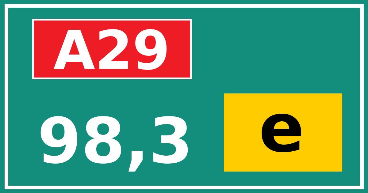 Hectometerbord A29 98,3 letter e