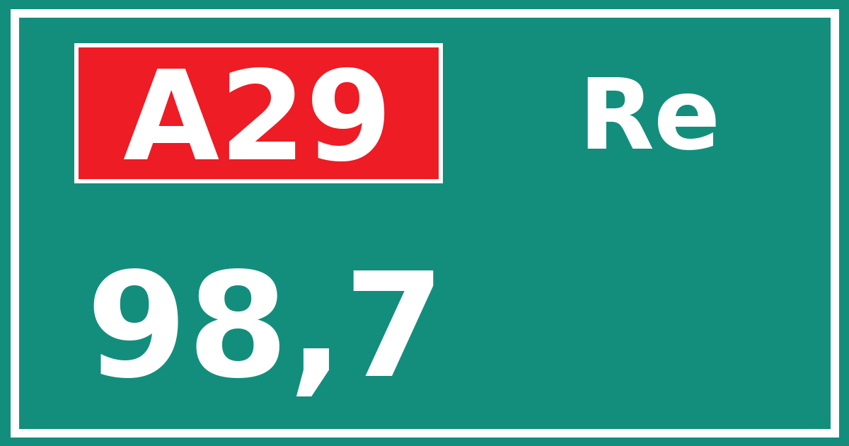 Hectometerbord A29 98,7 zijde Re