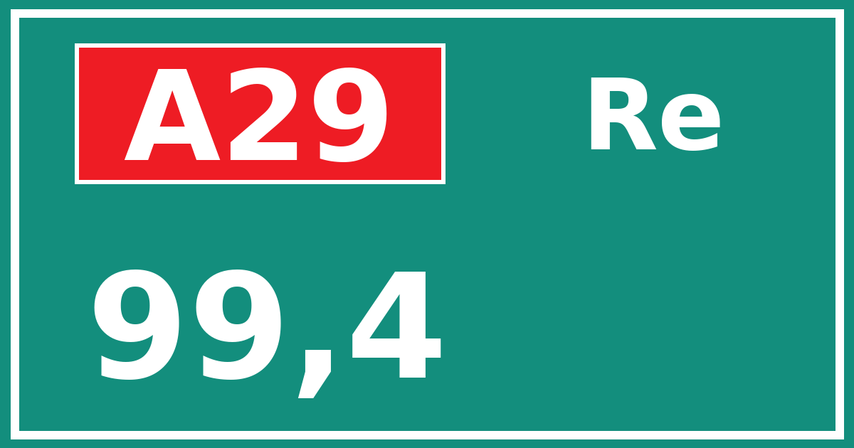 Hectometerbord A29 99,4 zijde Re