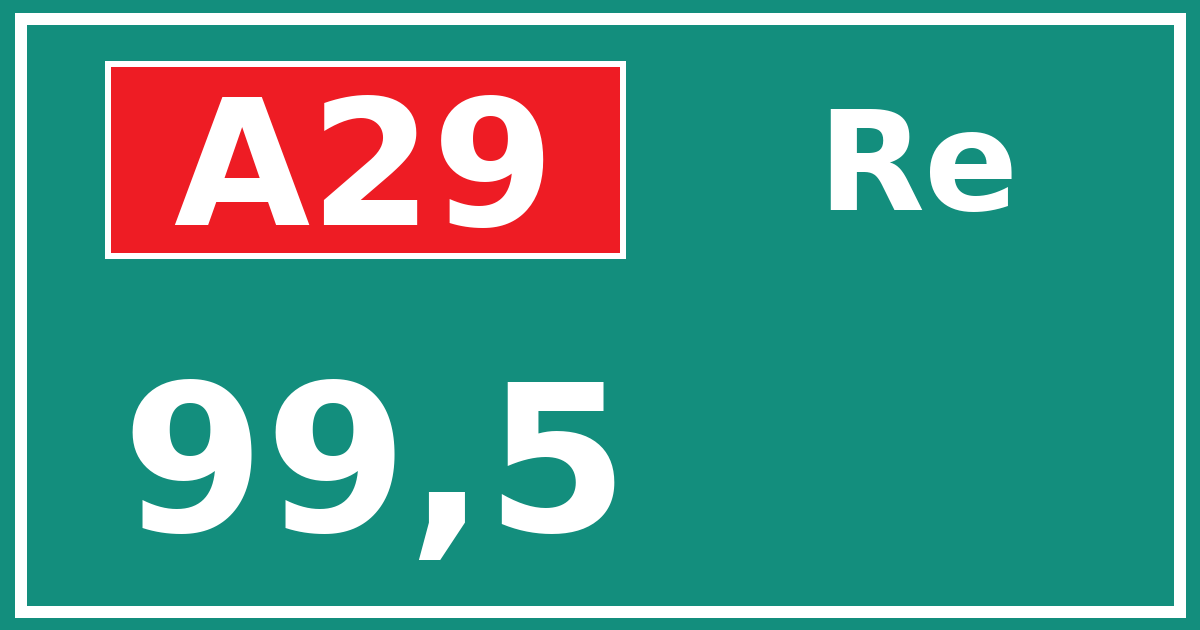 Hectometerbord A29 99,5 zijde Re