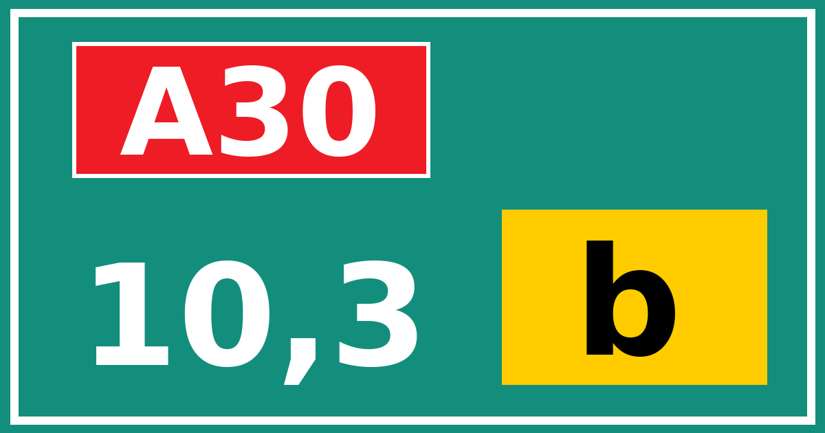 Hectometerbord A30 10,3 letter b